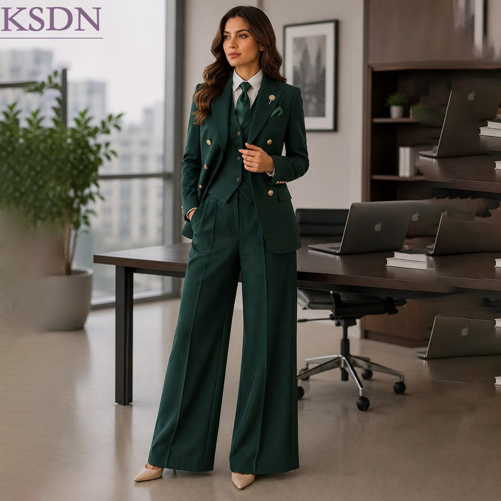 Womens Blazer - Formal Green Women's Suits For Business