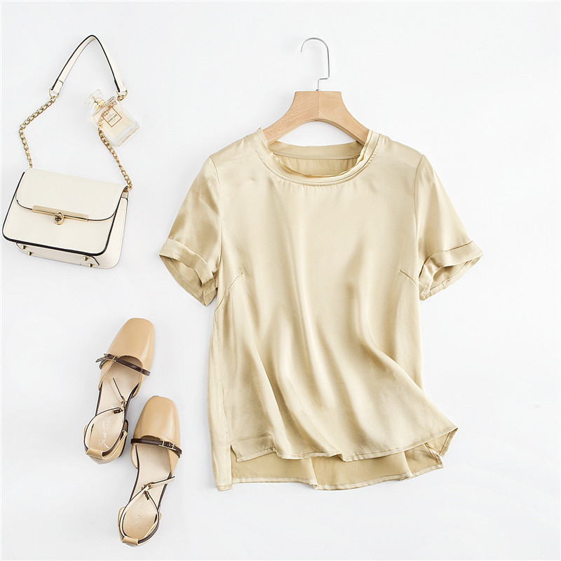 Silk Blouse - Sport Ice Silk Short Sleeved artificial