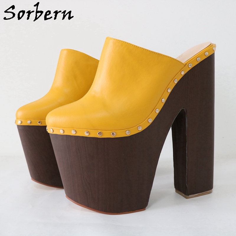 Pump Heel Block - Sorbern Gừng Vàng Bơm Giày 24Cm