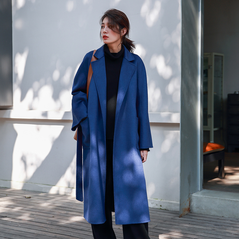 Womens Blazer - Allingentle Women's Long Coat Flat Collar