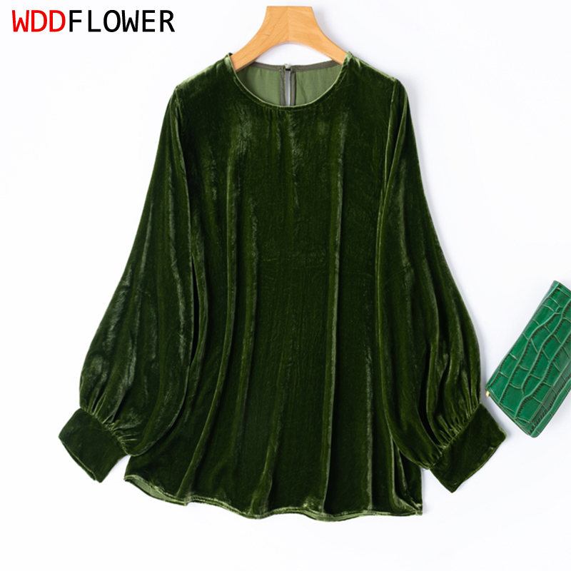 Silk Blouse - Women Silk Velvet Blouse 100% Mulberry