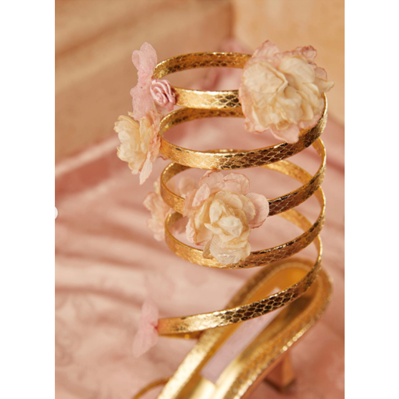 Gold Floral Ankle Wrap Square  - đánh giá và giá Wedding Dress