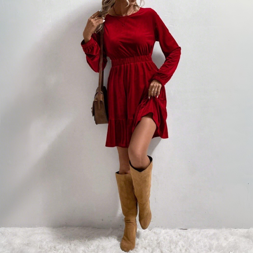 European American Style Velvet - đánh giá và giá Midi Dress