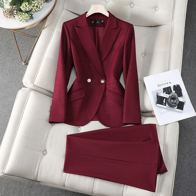 Autumn Winter Ladies Pant Suit - đánh giá và giá Women'S Red Formal Wear