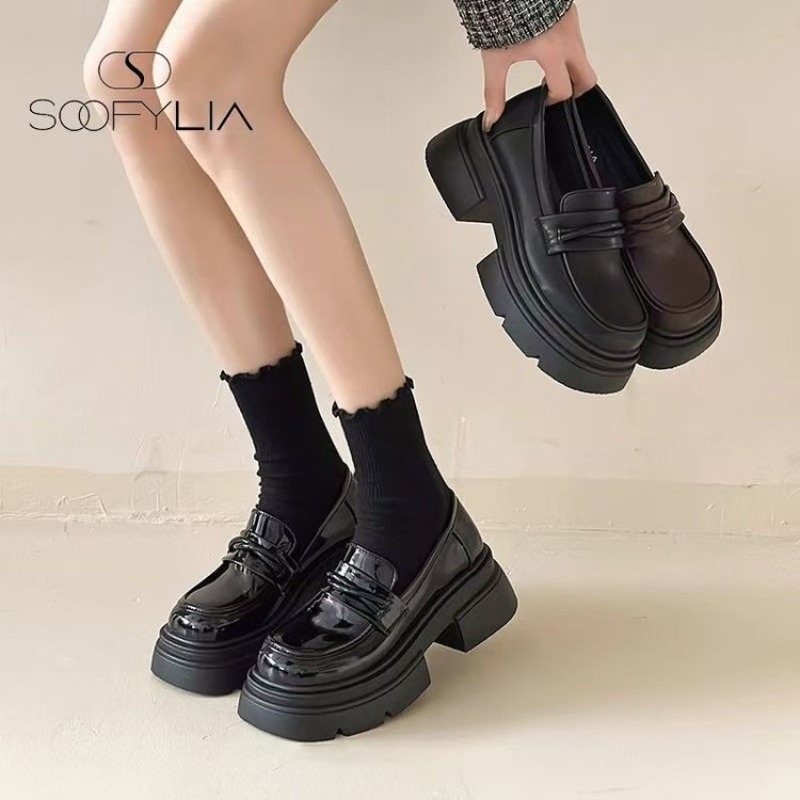 Women's Black Chunky Platform  - đánh giá và giá Womens Heels