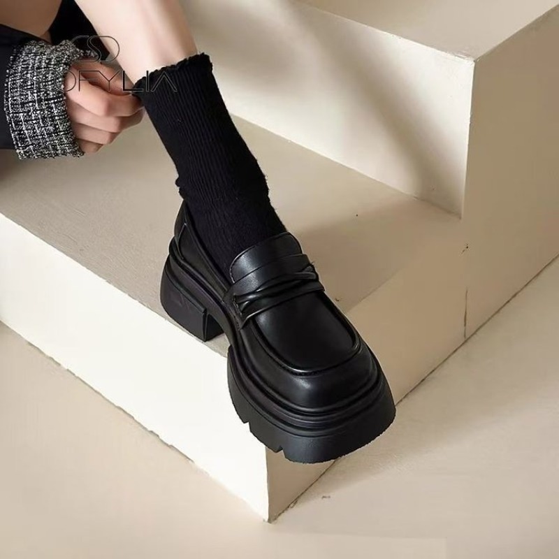Women's Black Chunky Platform  - đánh giá và giá Womens Heels