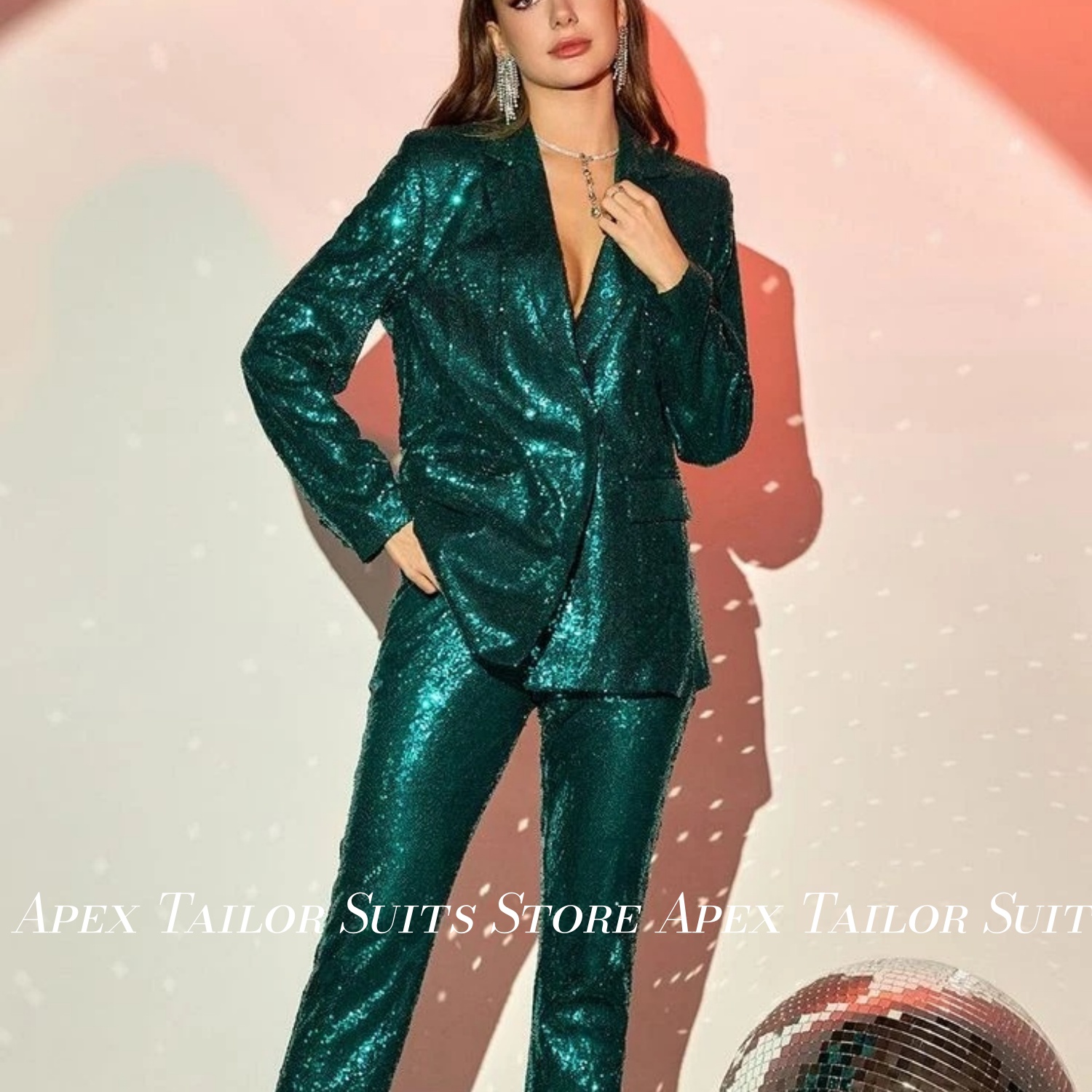 Fashion Women Suit Set Green G - đánh giá và giá Womens Blazer